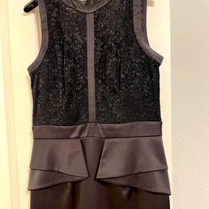 Vince Camino black satin and lace dress sz 4